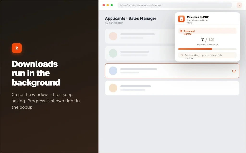 Resume PDF - Hintergrund-Download mit Fortschritt im Popup